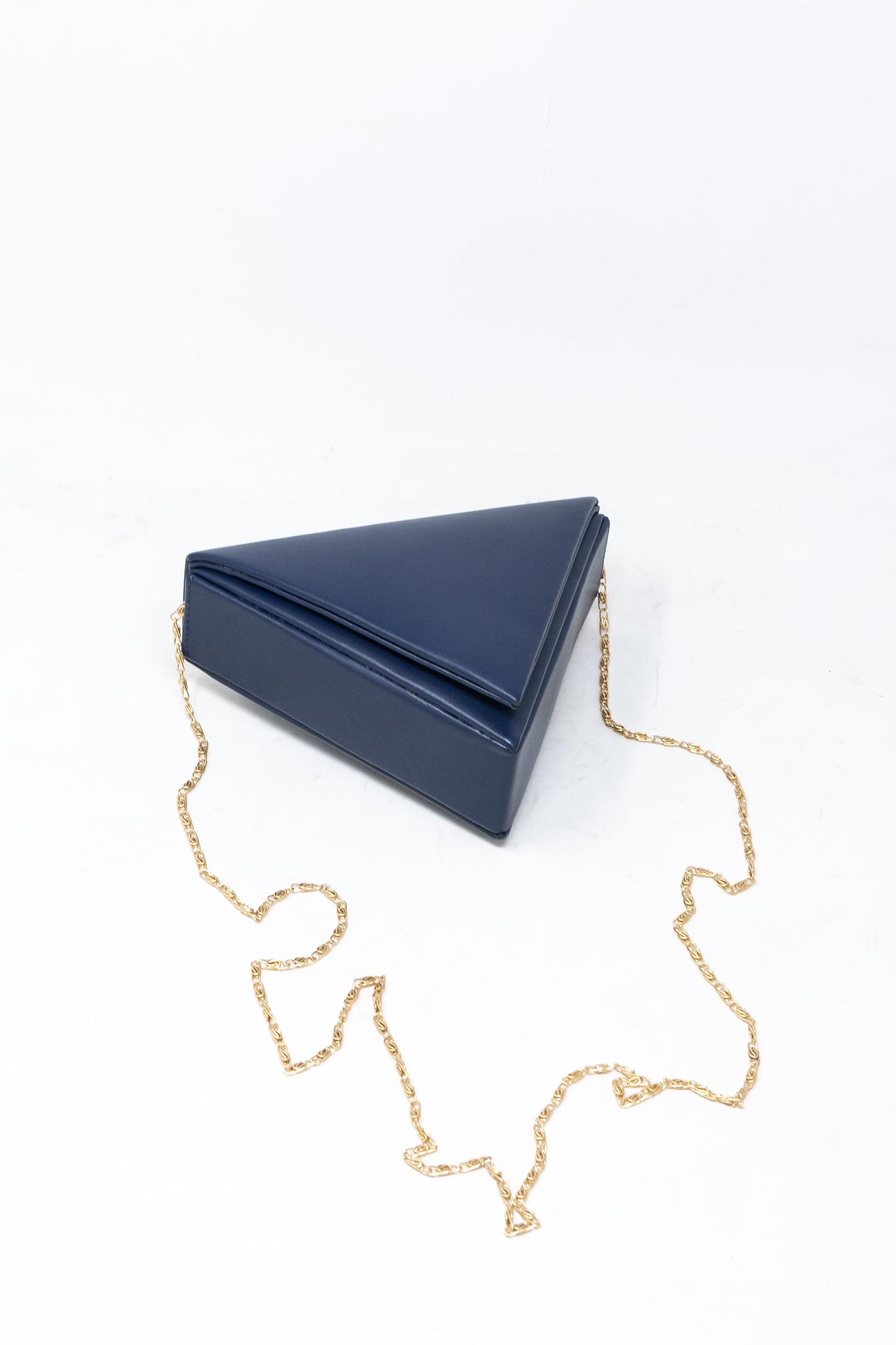 Mini Triangular Bag in Navy