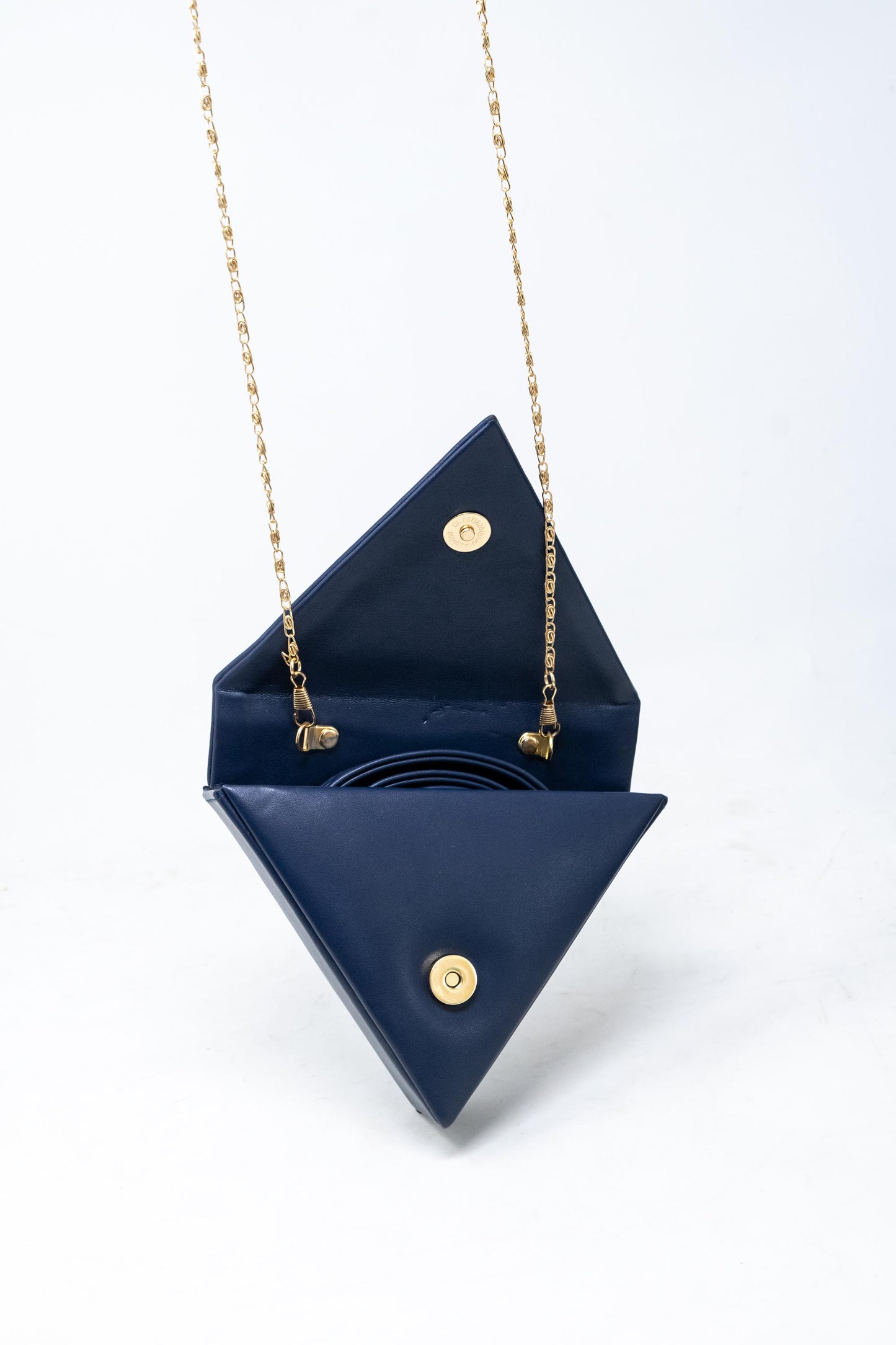 Mini Triangular Bag in Navy