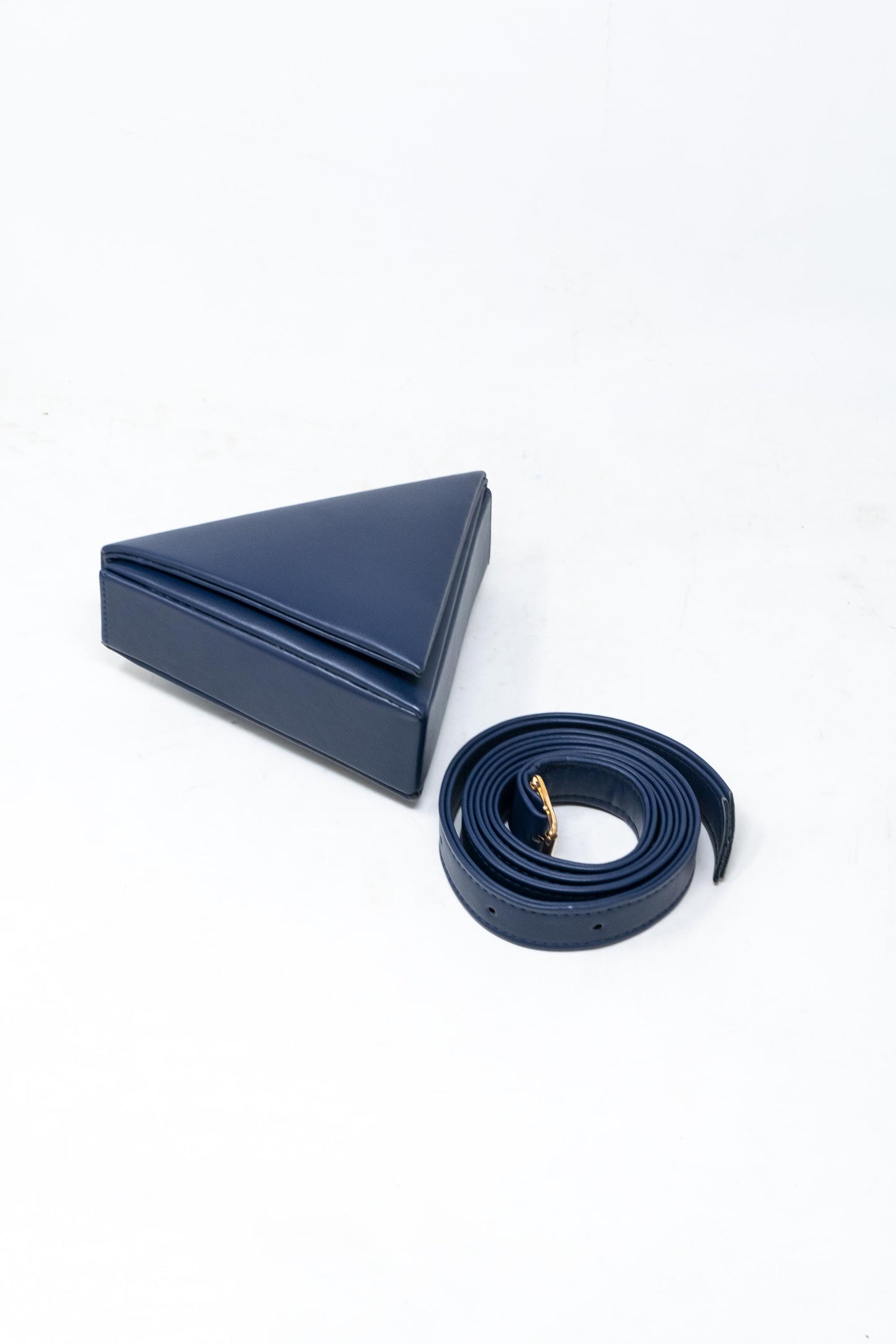 Mini Triangular Bag in Navy