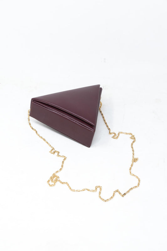 Mini Triangular bag in Maroon