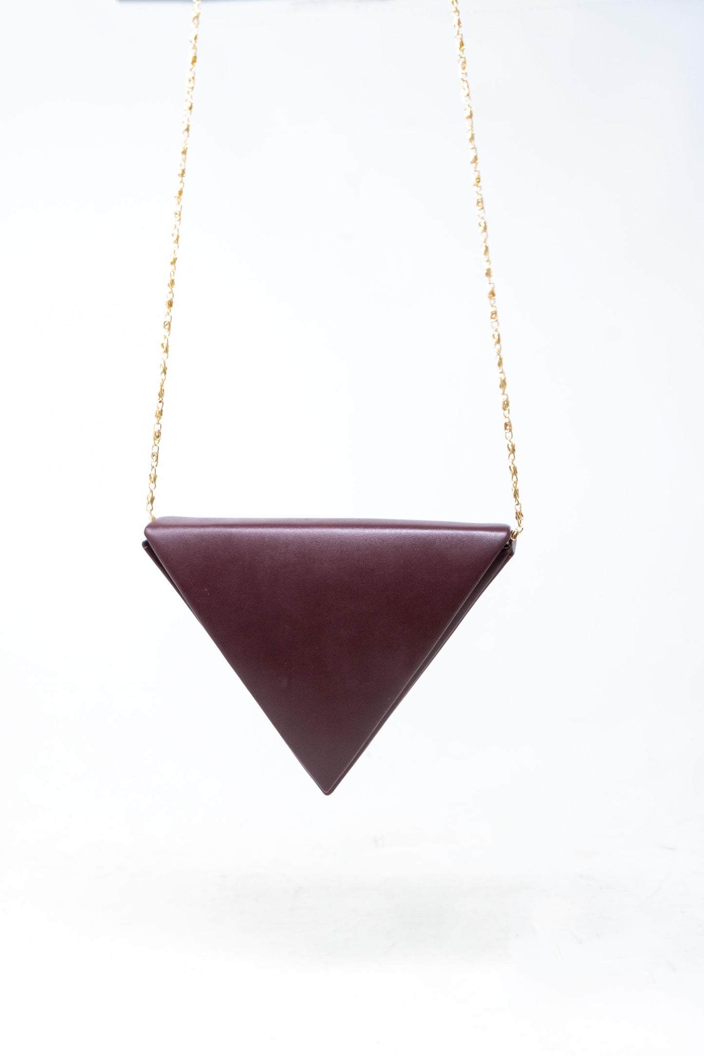Mini Triangular bag in Maroon