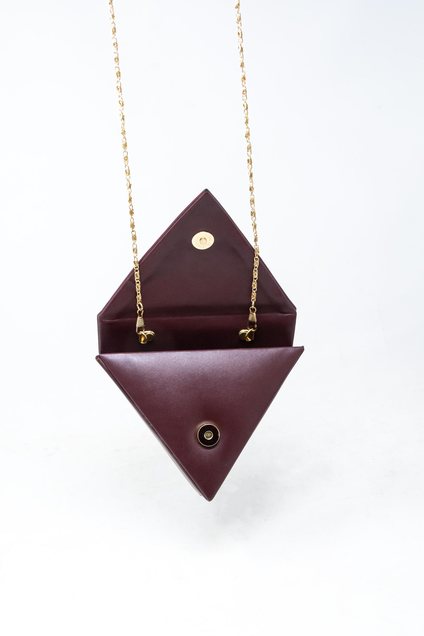Mini Triangular bag in Maroon