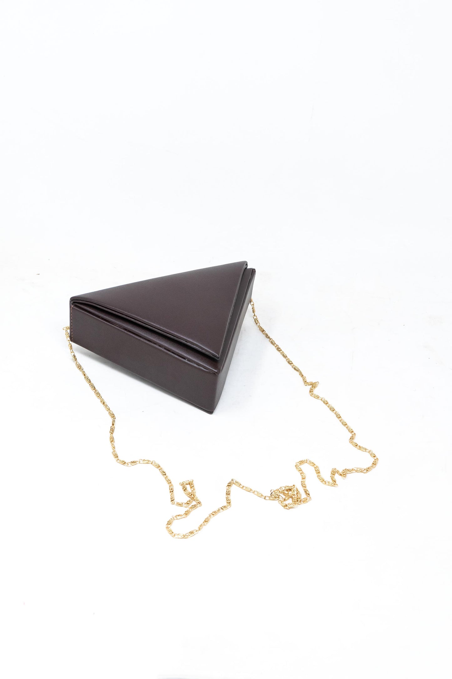 Mini Triangular bag in Brown