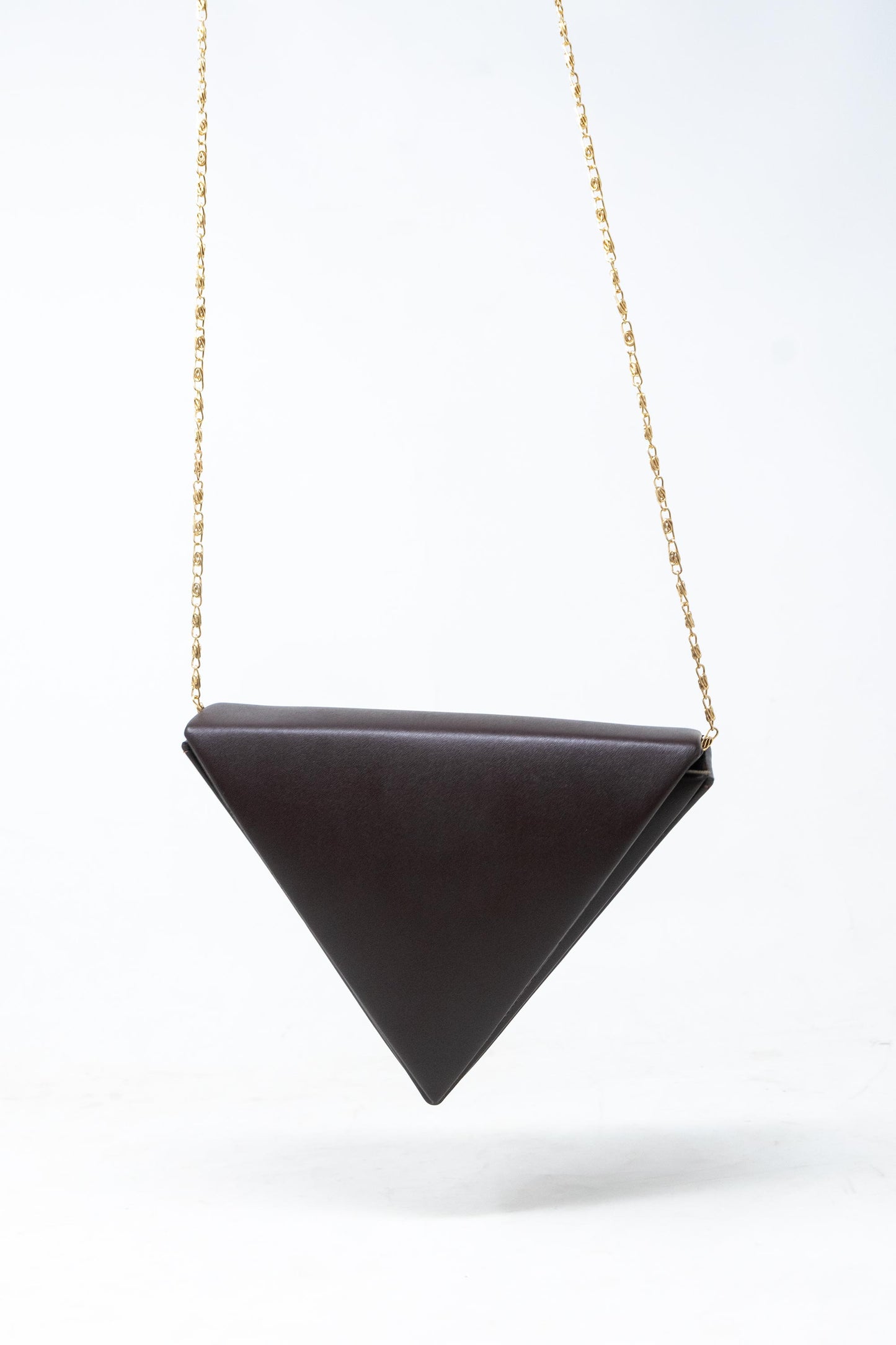 Mini Triangular bag in Brown
