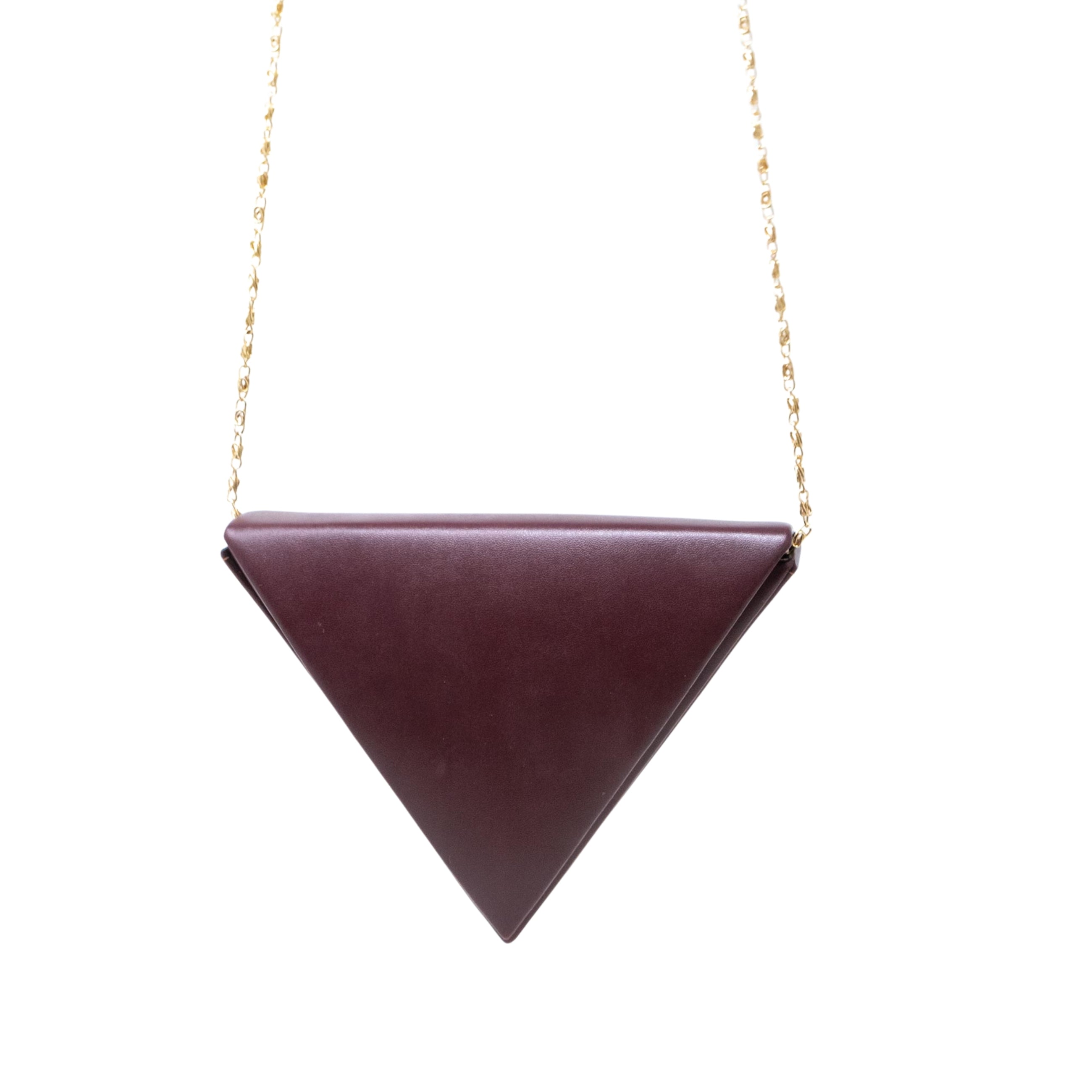 Mini Triangular bag in Maroon