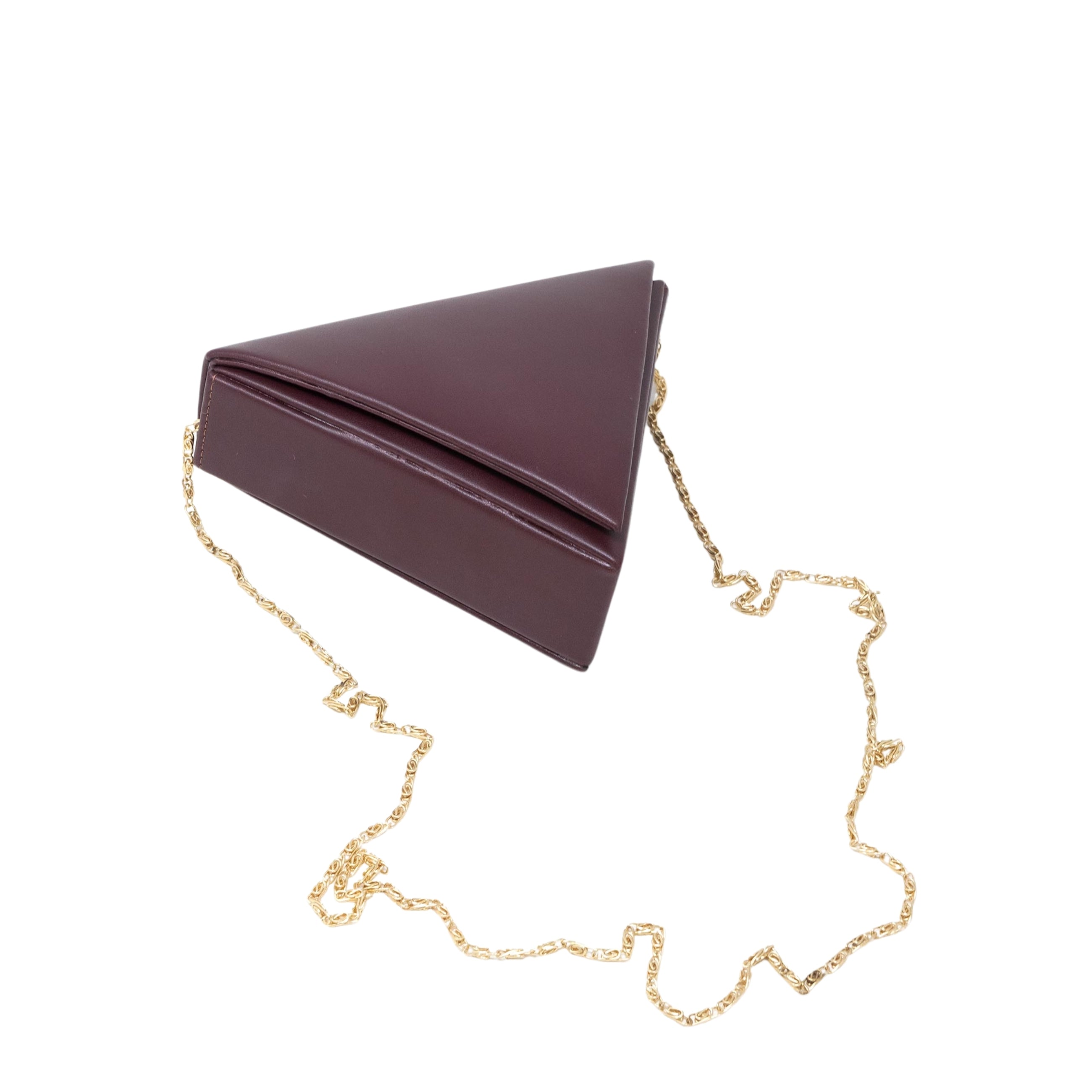 Mini Triangular bag in Maroon