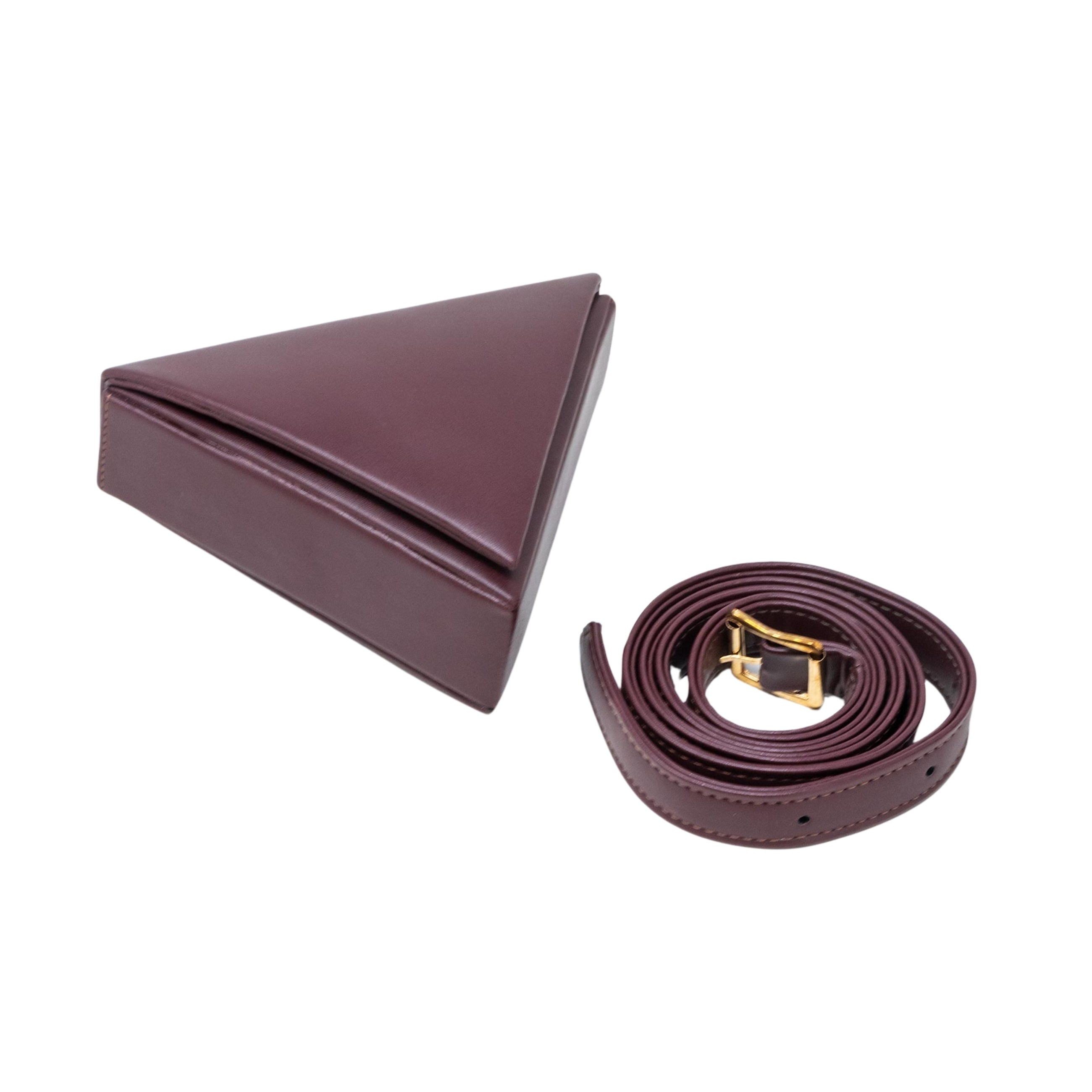 Mini Triangular bag in Maroon