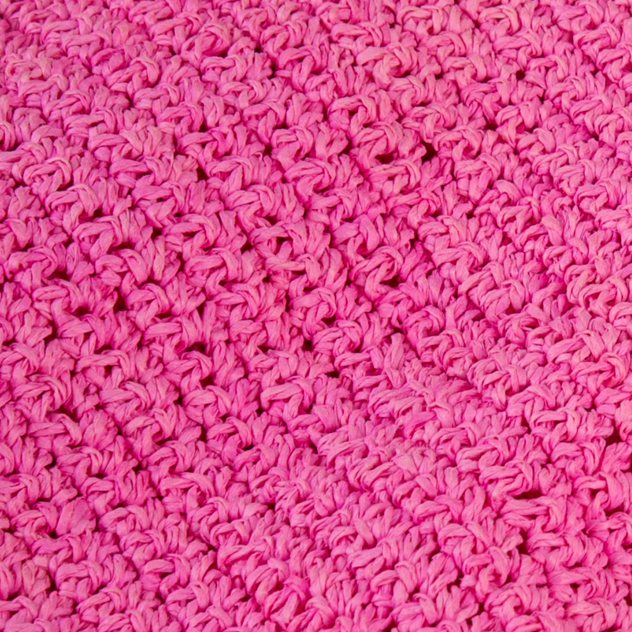 Tri-Raffia Bag in Hot Pink