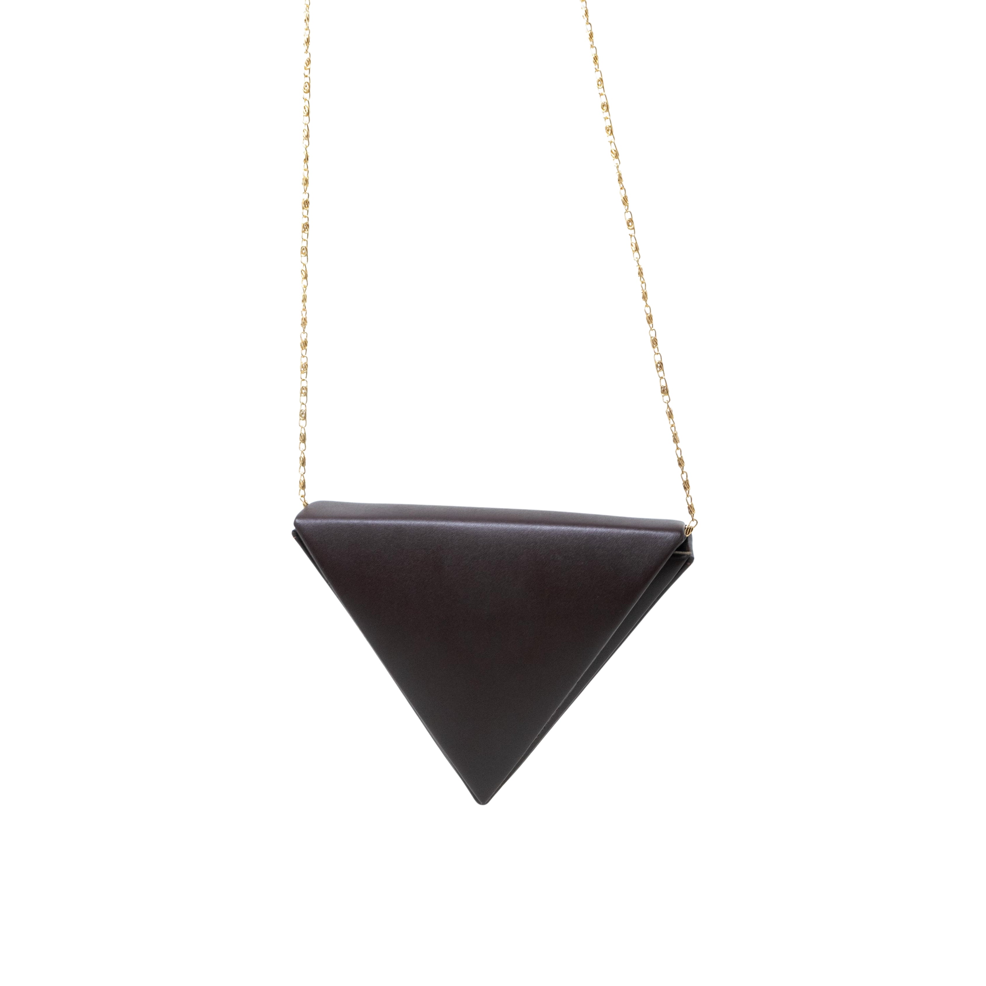 Mini Triangular bag in Brown