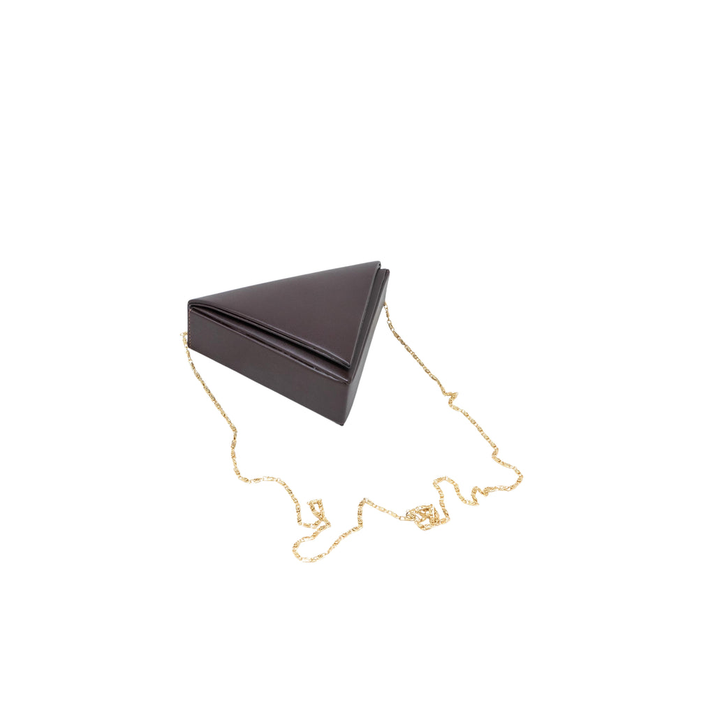 Mini Triangular bag in Brown