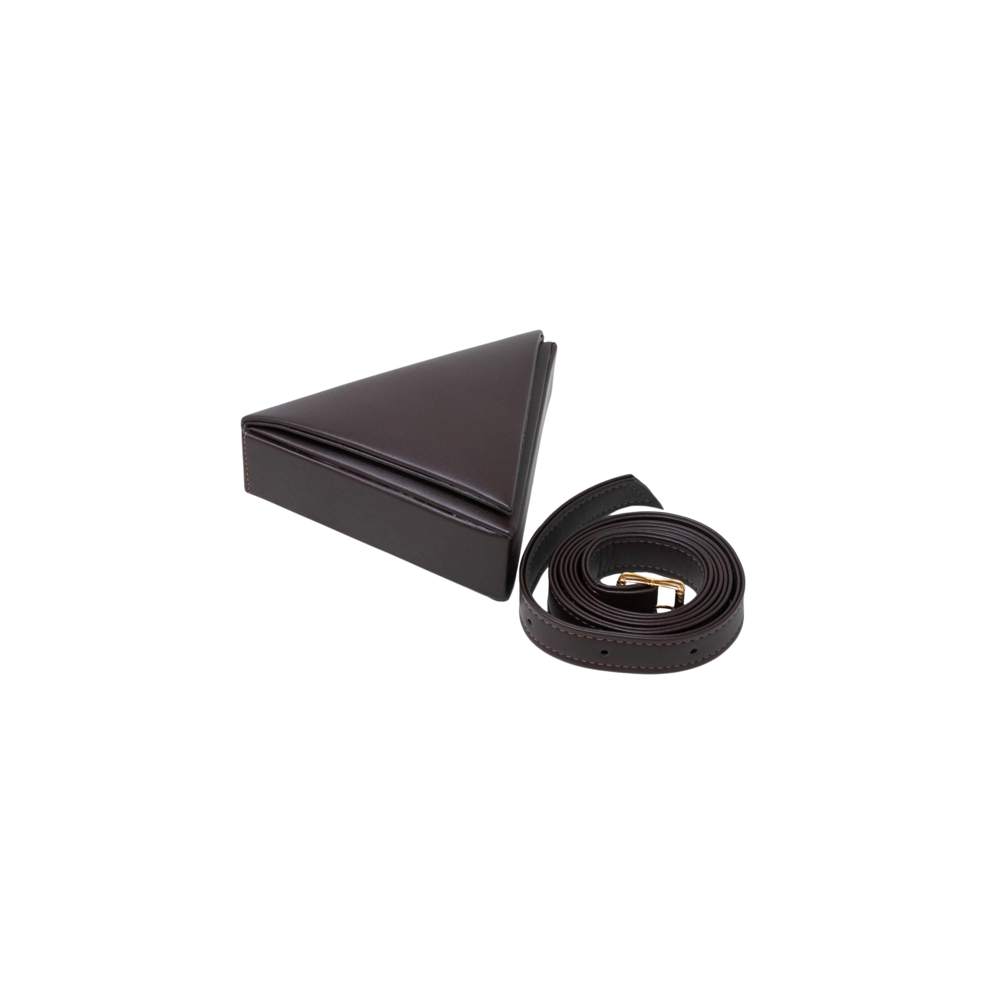 Mini Triangular bag in Brown