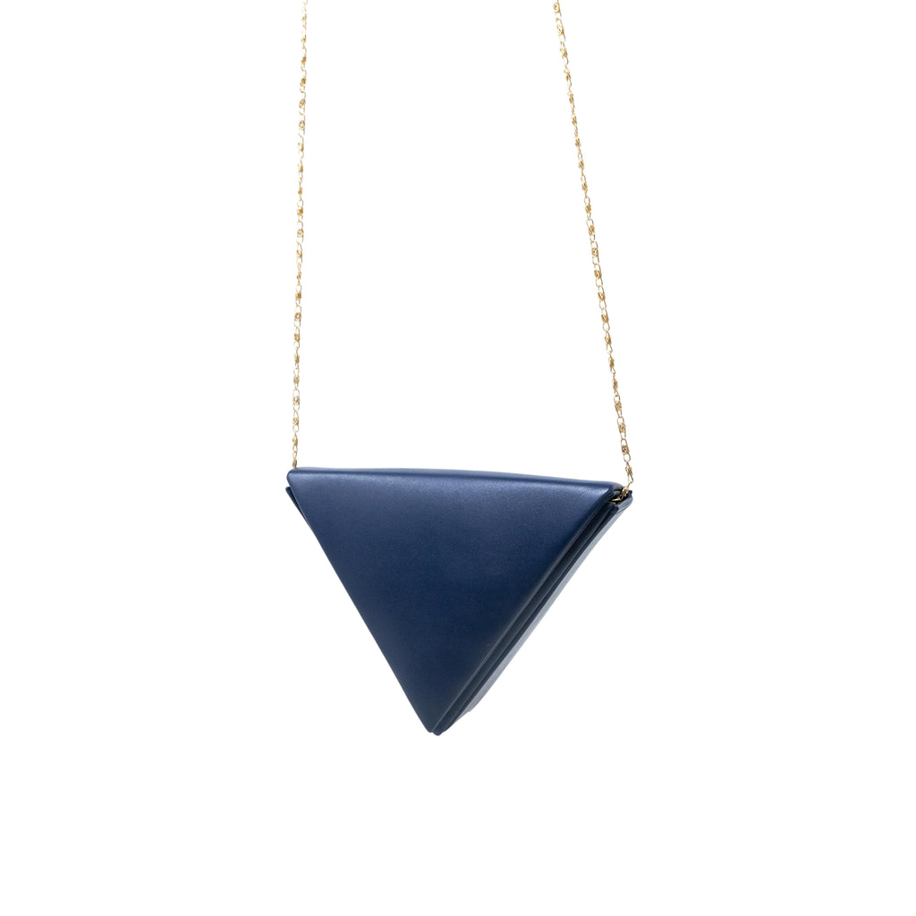 Mini Triangular Bag in Navy