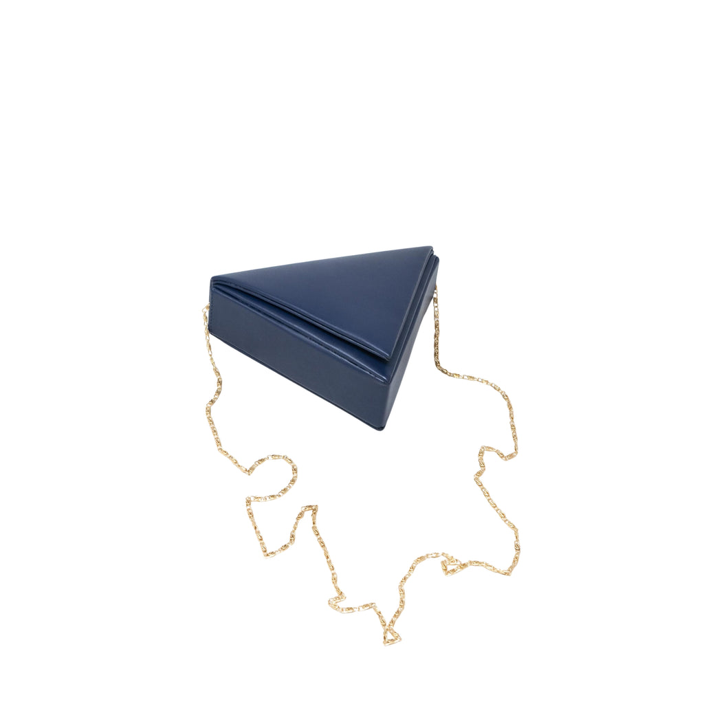 Mini Triangular Bag in Navy